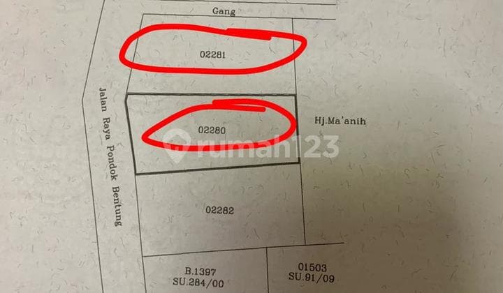 Dijual tanah di pondok betung raya bintaro plaza.