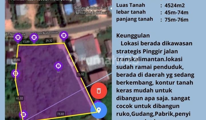 Tanah Siap Bangun di Lokasi Strategis, Jl. Trans Kalimantan, Desa Korek