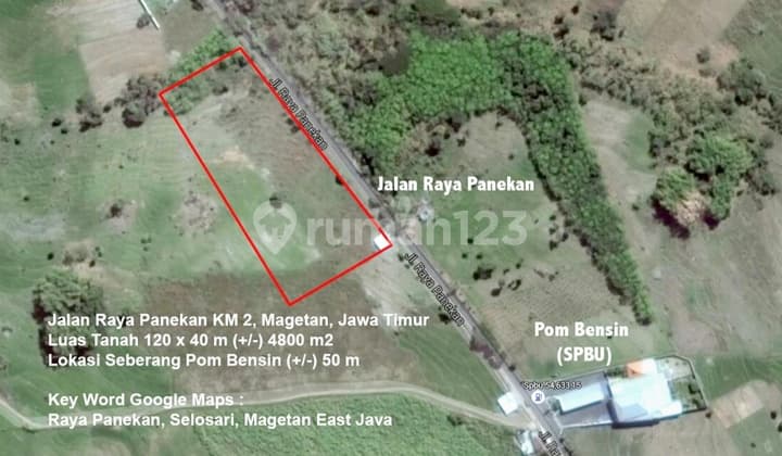 JUAL TANAH NOL JALAN RAYA PANEKAN, MAGETAN