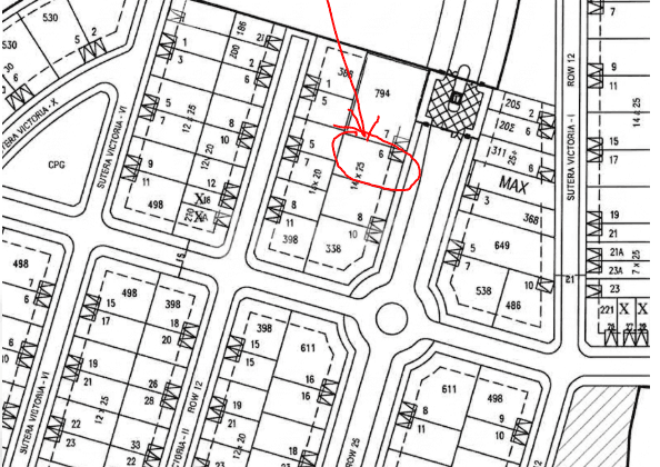 Dijual Cepat Kavling Tipe Badan di Boulevard Sutera Victoria - Alam Sutera