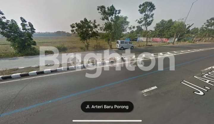 Tanah murah di nol jalan raya arteri baru porong sidoarjo, cocok utk pabrik gudang dll, strategis, dekat sekali dgn akses Tol arteri baru
