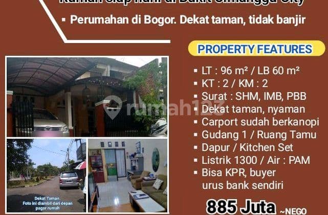 Rumah siap huni dekat TAMAN asri-nyaman Bukit Cimanggu City Bogor