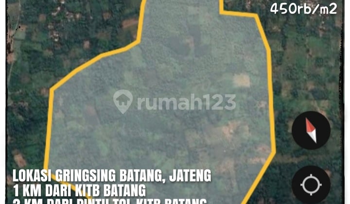 Tanah Luas Cocok Buat Perumahan Subsidi Di Pintu Masuk Kitb Gringsing Batang