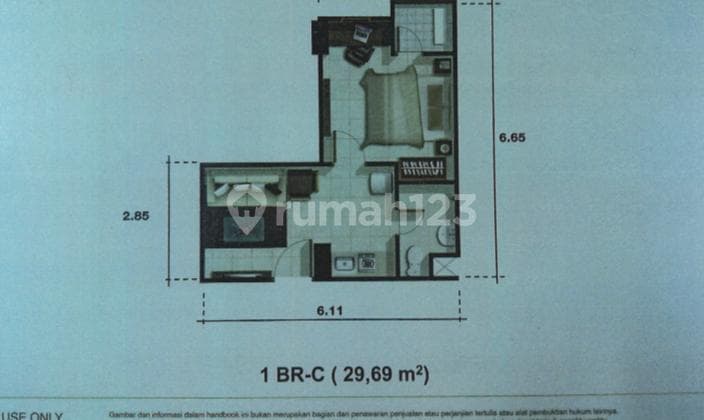 Dijual Apartemen Parahyangan Residence Tipe 1 Bedroom