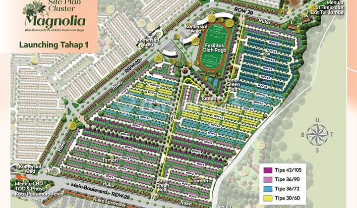 Tanah Podomoro Tenjo SHM 105 m²