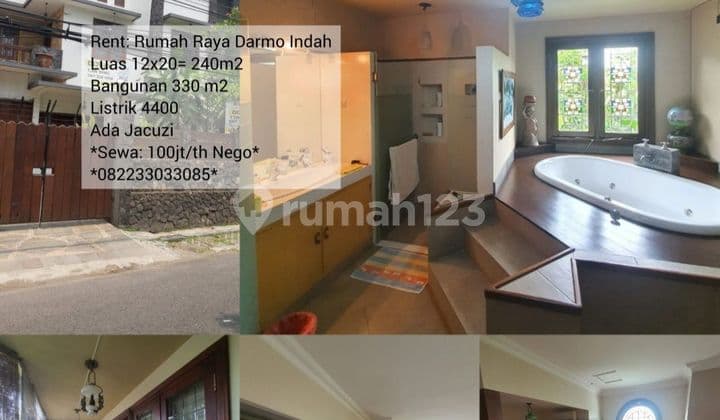 RENT/SALE: TERMURAH Rmh raya darmo indah surabaya barat, STRATEGIS, ada jacuzi, sgt terawat; Juga DIJUAL DROPP 9jt/m +Bangunan 5jt/m ONLY 3.7M.