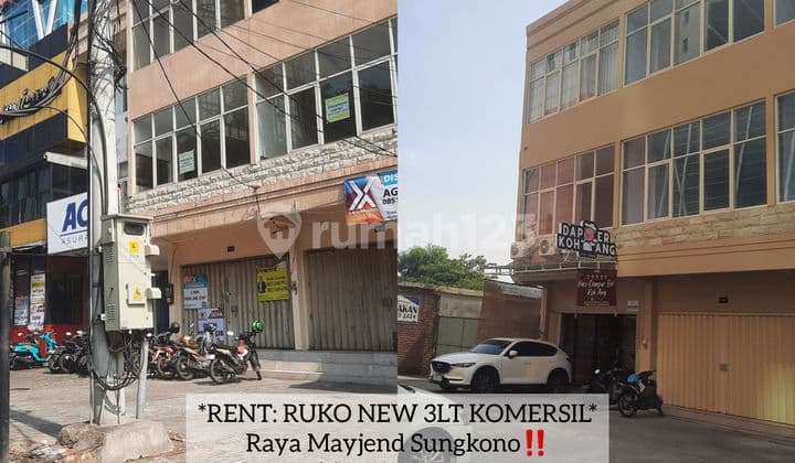 RENT: Ruko hadap RAYA Mayjend Surabaya Barat 3lt BARU GRES, Sisa 1unit NEGO TIPIS