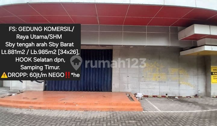 Gedung Strategis Komersil Nol Jalan, Shm, Surabaya Tengah Arah Ke Barat Nego Sampe Deal‼️
