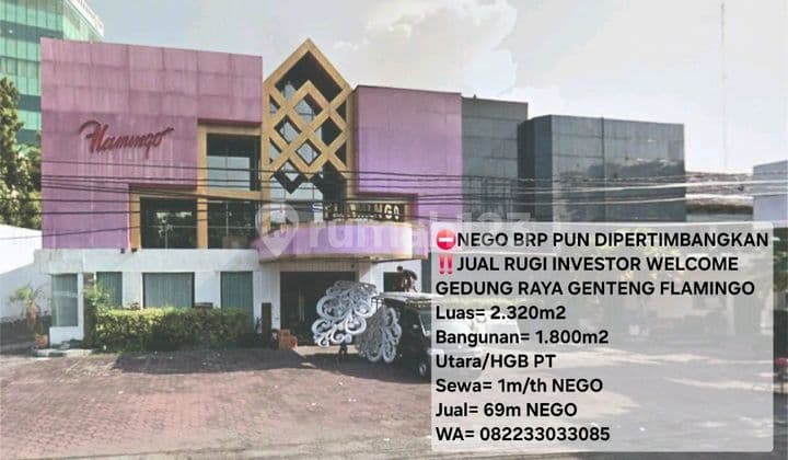 Jual Rugi Gedung Strategis Raya Genteng Sby 2.320M2