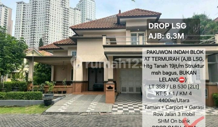 Jual Rugi Rmh Pakuwon, Depan Pool, Sebrang Ptc Mall Dropp 17.8Jt/M Htg Tanah 358M2