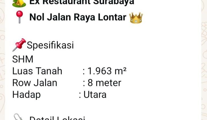 Komersil Raya Lontar Surabaya Barat Hanya 7jt/m Termurah Lelang Komersil Raya Lontar Surabaya Barat Hanya 7jt/m Termurah Lelang