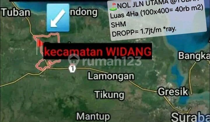 Tanah Industri Jalan Raya Utama Tuban Jawa Timur, Nego Sampai Deal!