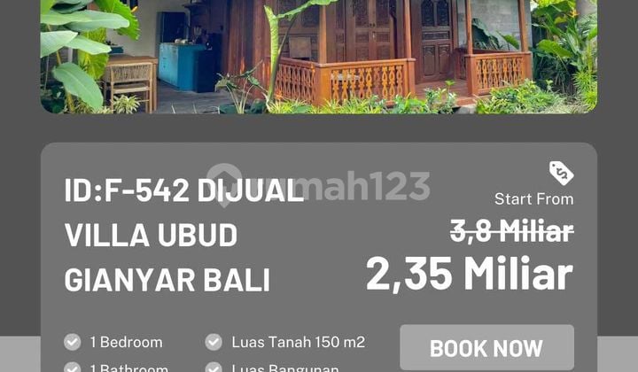 VILLA JOGLO SIAP HUNI DI UBUD HARGA NEGO