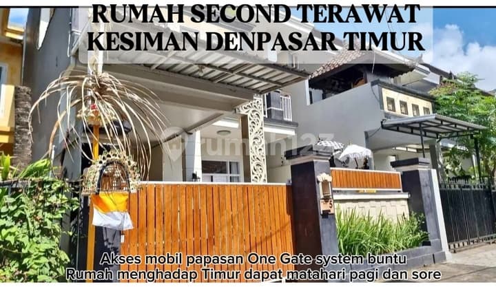 Butuh Terjual Cepat !! Rumah Second Terawat Akses Mobil Papasan One Gate System Hadap Timur Jarak Ideal ke Sanur Kesiman dan Pusat Kota