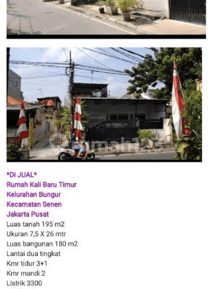 Dijual Rumah Kalibaru Timur, Jakarta Pusat