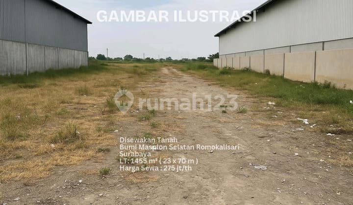 DISEWAKAN TANAH BUMI MASPION SELATAN 1500M2 ROMOKALISARI SURABAYA