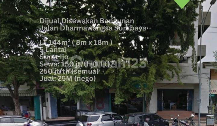 DIJUAL TOKO 5 LANTAI NOL JALAN DHARMAWANGSA SURABAYA PUSAT