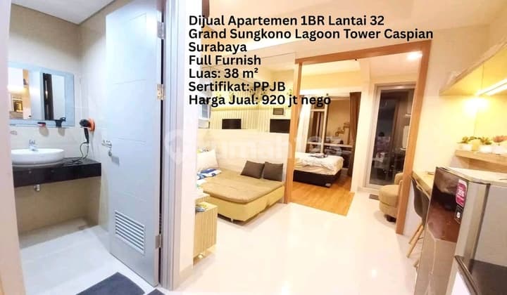 DIJUAL APARTEMEN 1BR 32M2 GRAND SUNGKONO LAGOON SURABAYA BARAT