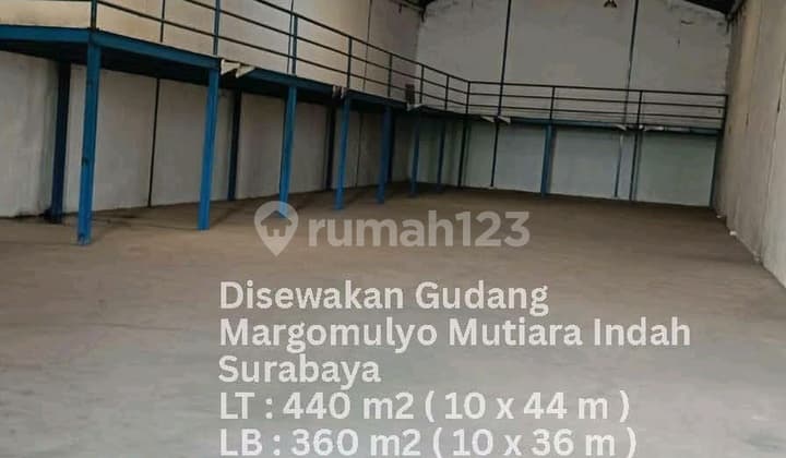 DISEWAKAN GUDANG SEDANG 450M2 MUTIARA MARGOMULYO INDAH SURABAYA BARAT