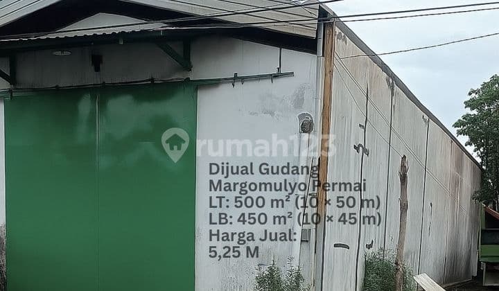 DIJUAL GUDANG MARGOMULYO PERMAI 500 M2 STRATEGIS SURABAYA BARAT