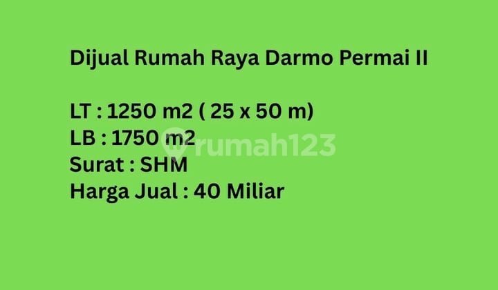 Dijual Rumah Raya Darmo Permai 1250 M2 Cocok Komersial Dijual Rumah Raya Darmo Permai 1250 M2 Cocok Komersial