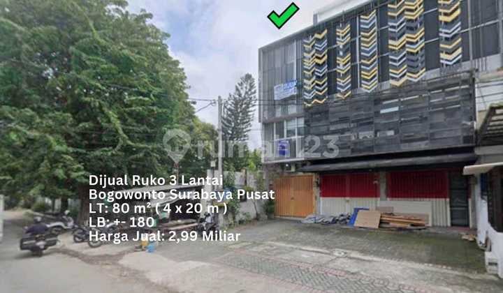 Rare Sale: 3-Story Bogowonto Shophouse Under 3 Billion, Central Surabaya