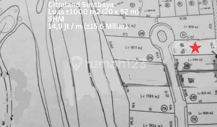 DIJUAL TANAH CITRALAND TELUK GOLF 1000M2 SURABAYA BARAT DIJUAL TANAH CITRALAND TELUK GOLF 1000M2 SURABAYA BARAT