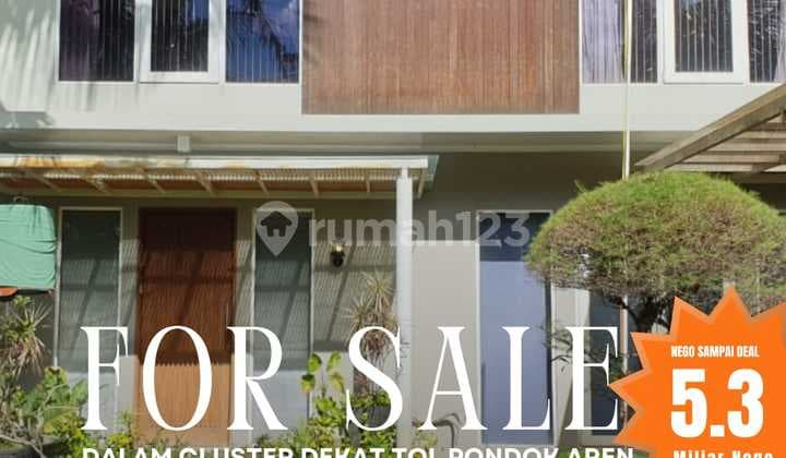 Jual Cepat Rumah Luas Bagus Harga Menarik Dalam Cluster Dekat Sektor 9 Bintaro