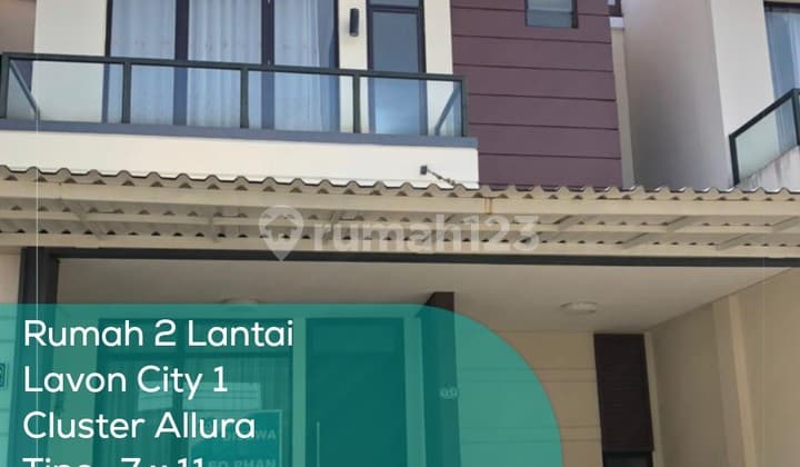 Rumah 2 Lantai Lavon City 1 Cluster Allura, Tipe 7X11, Lt/Lb 77/93 M2, Semi Furnished