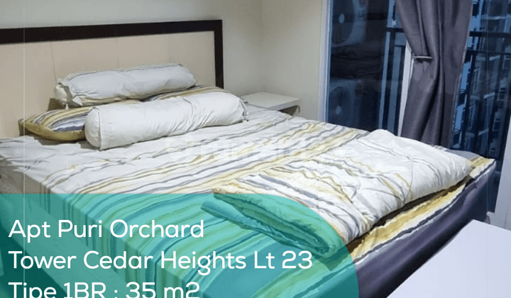 Apartement Puri Orchard Tower Cedar Heights Wing B LT 23, 1Br, Full Furnished