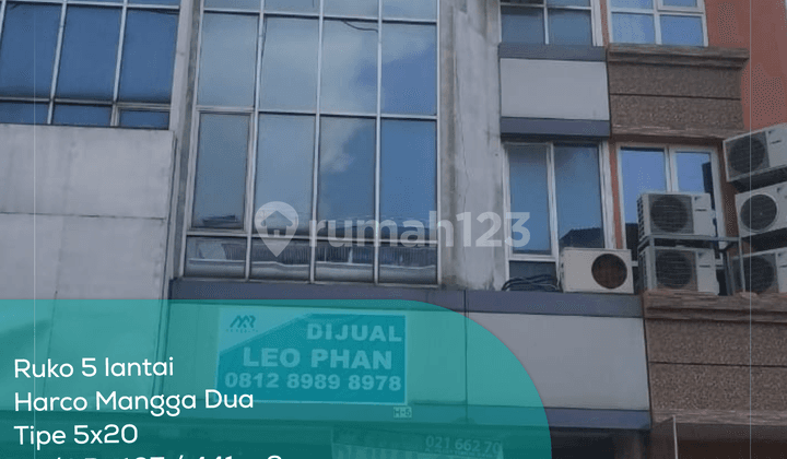 Ruko 5 Lantai Harco Mangga Dua, Tipe 5x20, LT/LB 107 / 441 m2, HGB