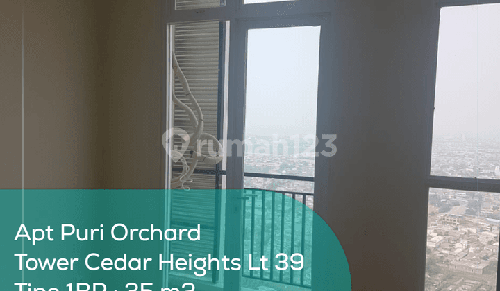 Apartement Puri Orchard Tower Cedar Heights Wing A Lt 39, 1BR, Non Furnished