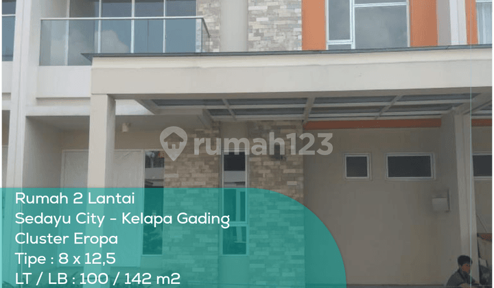 Rumah 2 Lt Sedayu City, Tipe 8x12,5, KT/KM 3+1/3+1, Non Furnished