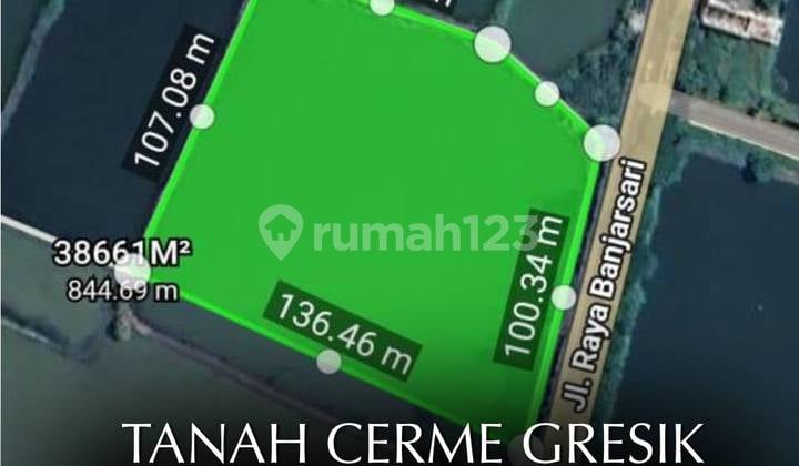 Tanah 1,5 Jt/M² Dekat Exit Tol Nol Jalan Nasional, Raya Banjarsari Cerme Gresik