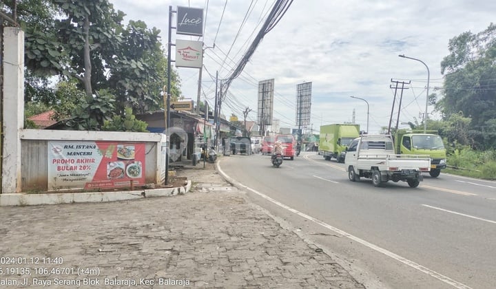 Murah Tempat Usaha Pinggir Jalan Raya Serang Lt1504m2 Cibadak Cikupa Tangerang