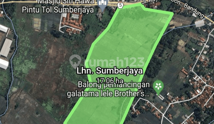 Dijual Tanah Zona Industri Selangkah Dari Pintu Tol Sumberjaya