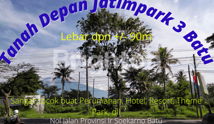 Termurah Serta Masih Nego Pula!!! Lahan Depan Jatimpark 3 Nol Jalan Provinsi Sangat Luas Cocok Untuk Perumahan, Hotel, Resort, Komplek Villa, Sekolah, Dll di JL IR SOEKARNO, Batu m² Tanah