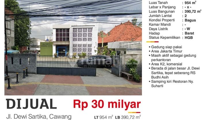 Gedung Kantor Cawang Jakarta Timur. Hadap Jalan Utama