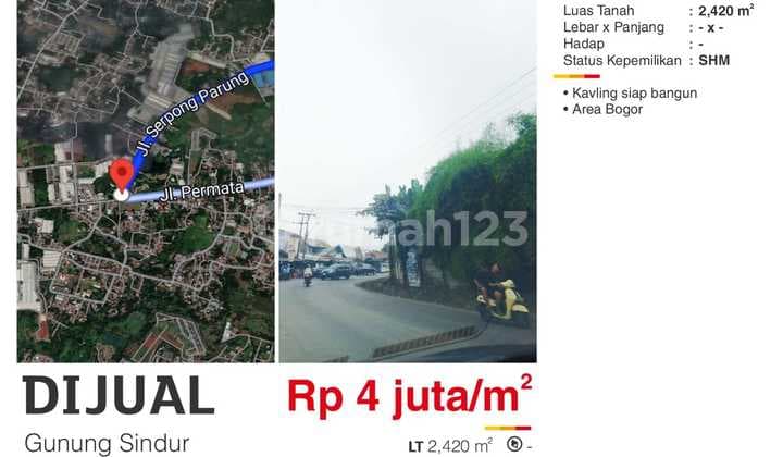 Kavling Daerah Gunung Sindur Area Bogor Jawa Barat