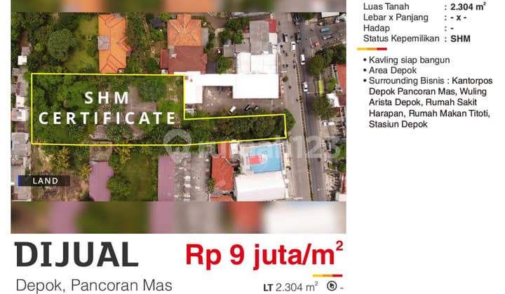 Kavling Siap Bangun Di Pancoran Mas, Depok Area.