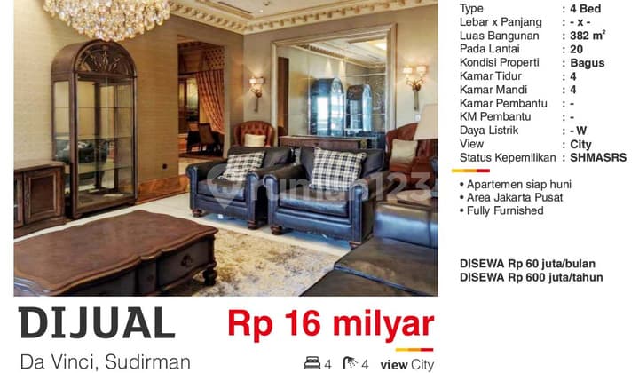 Da Vinci Apartment, Sudirman Area. Strategic Location.