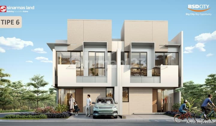 Rumah Modern 2 Lantai Dipusat Bsd Dekat Mall & Sekolah