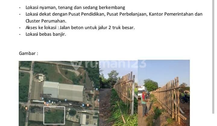 DIJUAL TANAH DATAR PADAT STRATEGIS BOJONG SARI DEPOK