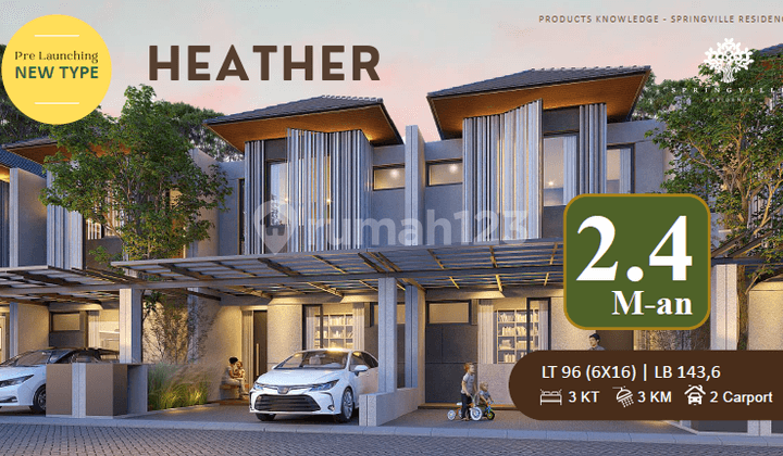 Springville Residence Lebar 6, Type Heater, Carport 2, Dkt Gerbang Tol