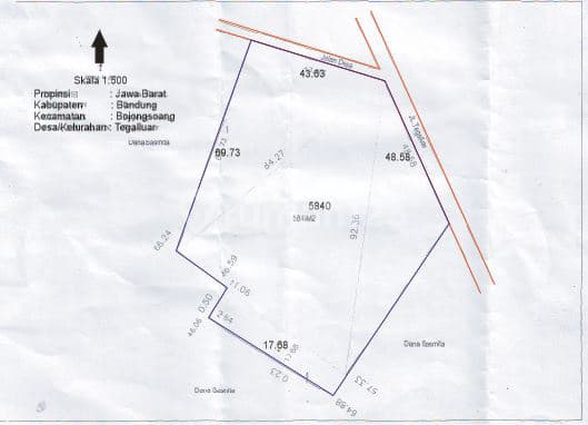 Tanah Dijual di Sapan Tegalluar, Bojongsoang