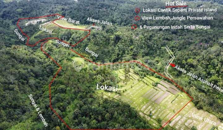 Tanah Super Mewah Full View Lembah Sungai Dan Bukit Ubud