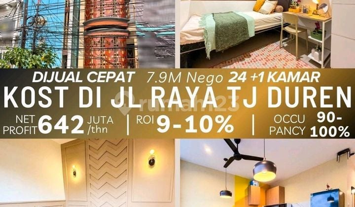 Dijual Cepat Rumah Kost Baru 24- Kamar, Kost Tanjung Duren Eminence Residence, 4-Lantai, Harga Murah, Lokasi Stategis di Tanjung Duren Raya, Grogol, Jakarta- Barat, Investasi Terdasyat yang Sangat Menguntungkan.