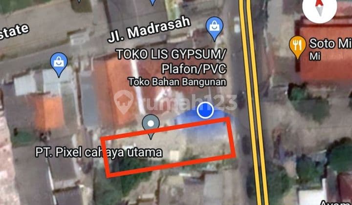 Dijual tanah komersil strategis dipinggir jalan Raya Benda Parakan Pamulang Tangerang Selatan