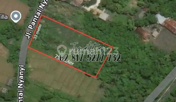 SHM Land at Nyanyi Beach Beraban, Suitable for Investment and Villa - For Sale
