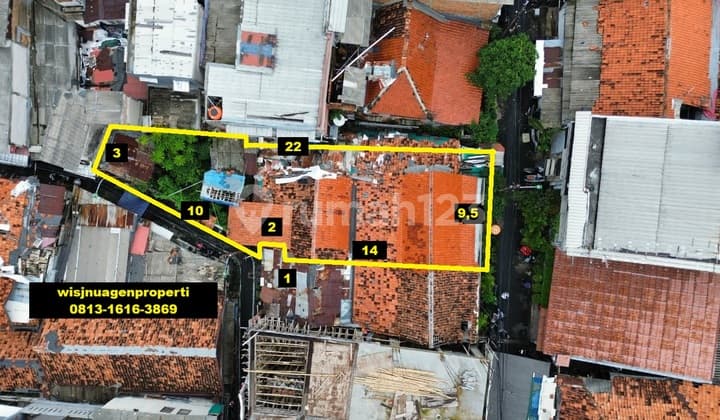 Jual Cepat Rumah Hitung Tanah di Gang Kingkit Iv Dekat Stasiun Juanda Peruntukan K2 bisa 8 Lantai